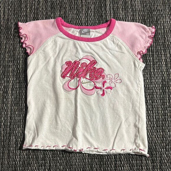 Nike Floral Logo Y2K T-Shirt - Picture 1 of 4